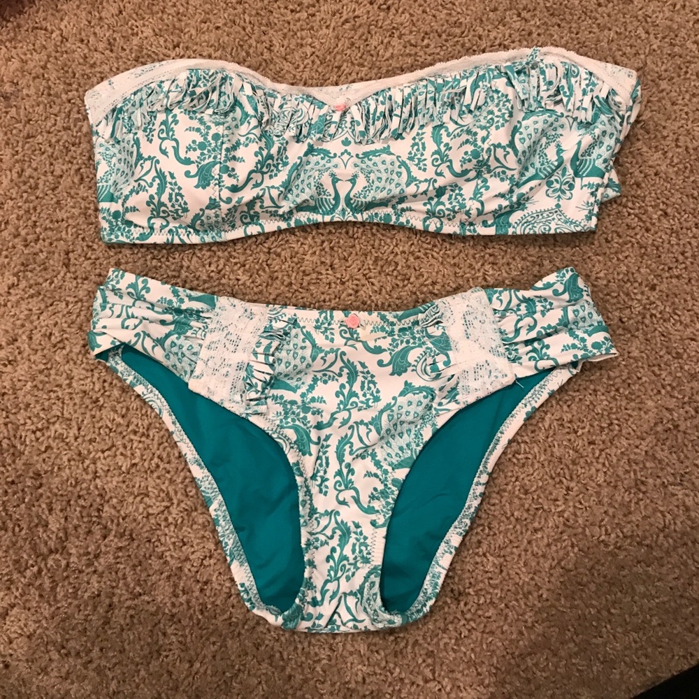 Betsy Johnson strapless bikini set